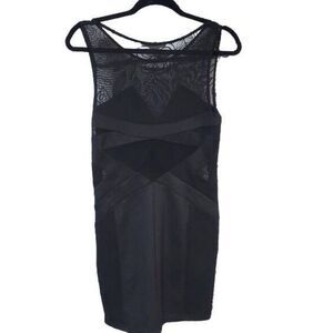 SANS SOUCI bodycon mini black dress sleeveless sexy party women’s med